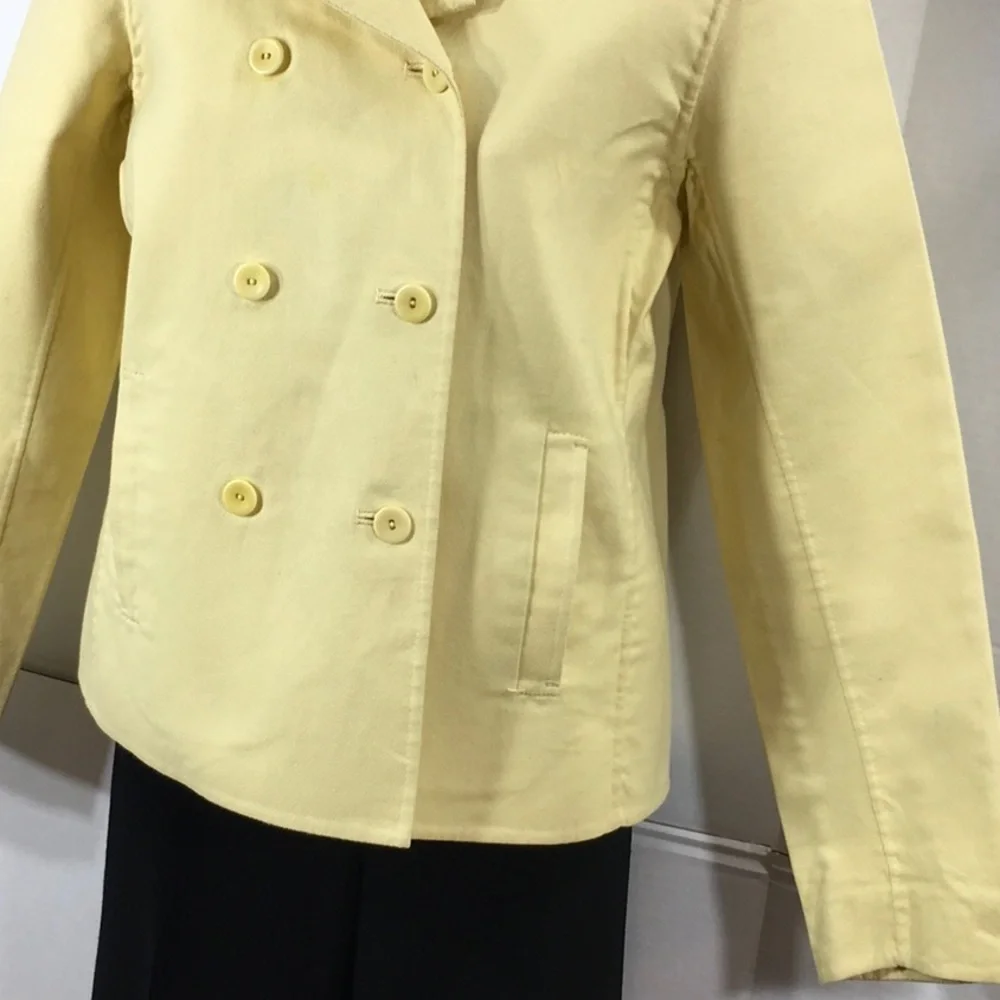 Eileen Fisher yellow dbl breasted jacket